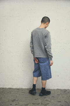 WIDE SPREAD CROPPED SHORTS FADED INDIGO