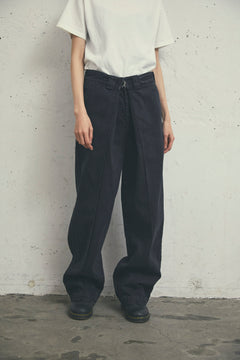 BIG TUCK DENIM TROUSER BLACK