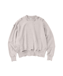 MORE DAMAGE WASHED CREW NECK SWEAT