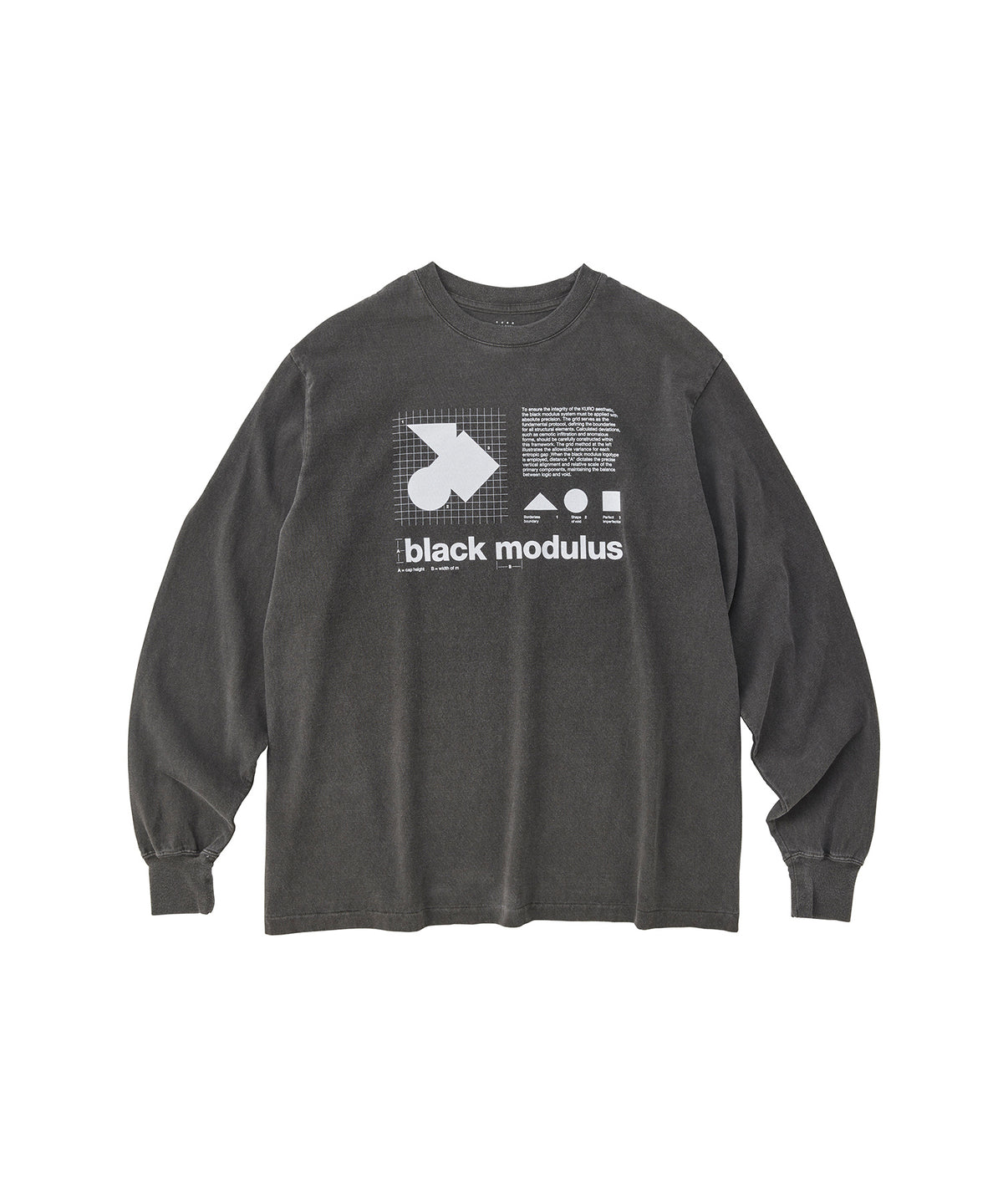 17/- ROUND SHAPE DYED L/S TEE "Black Modulus"
