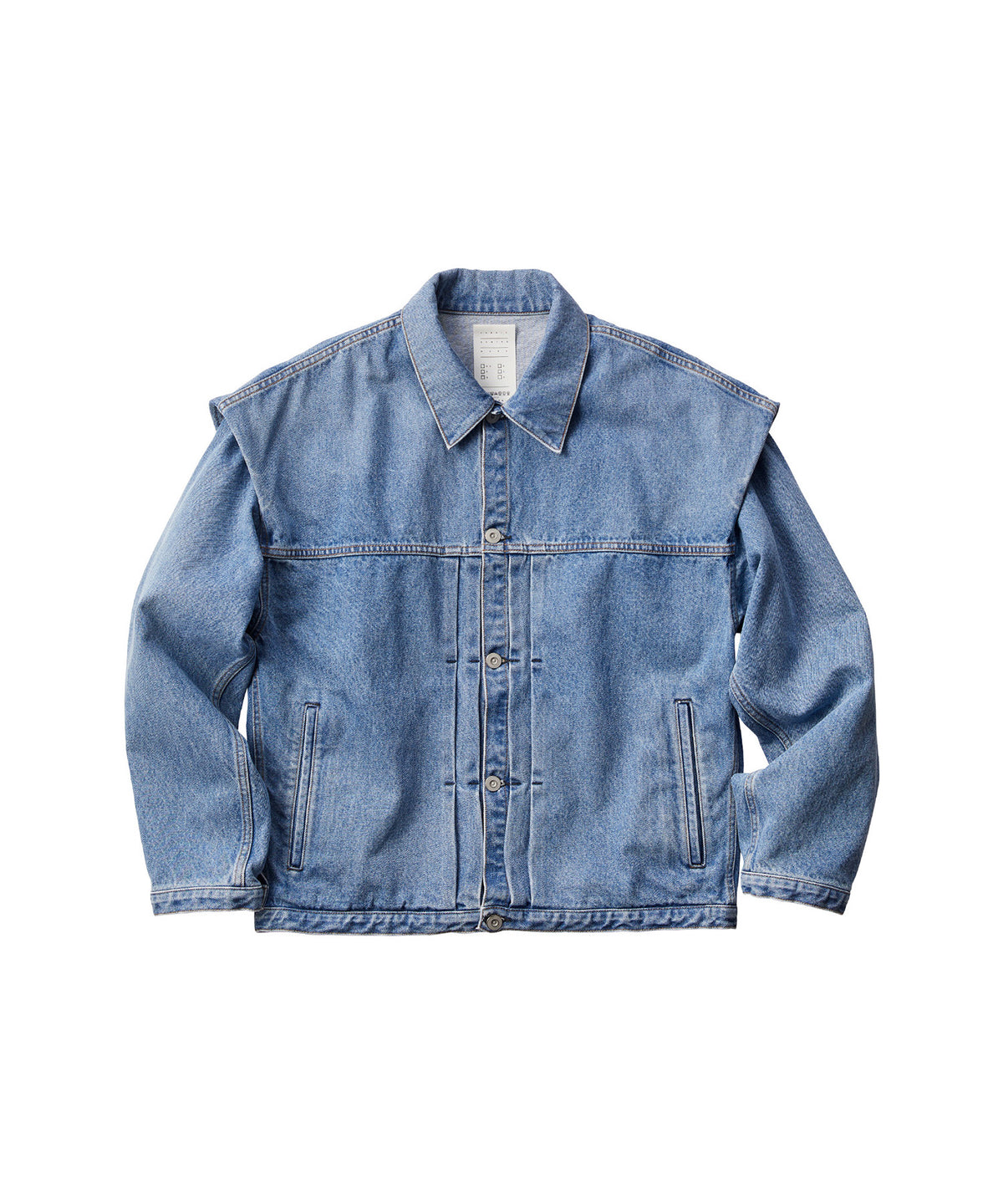POWER SHOULDER DENIM JACKET LIGHT INDIGO