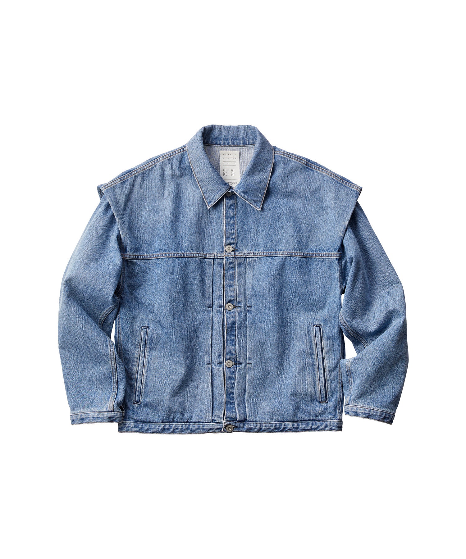 POWER SHOULDER DENIM JACKET LIGHT INDIGO