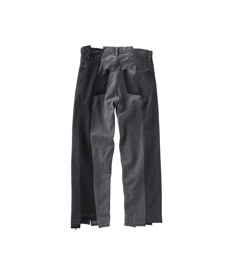 REMAKE DENIM MILITARY MARK IV PANTS / BLACK ASSORT