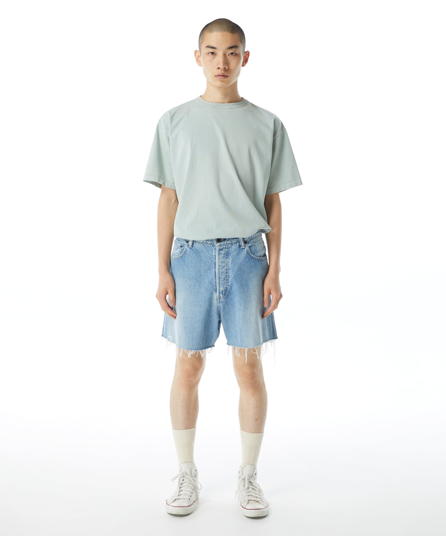 CROSSED DENIM SHORTS