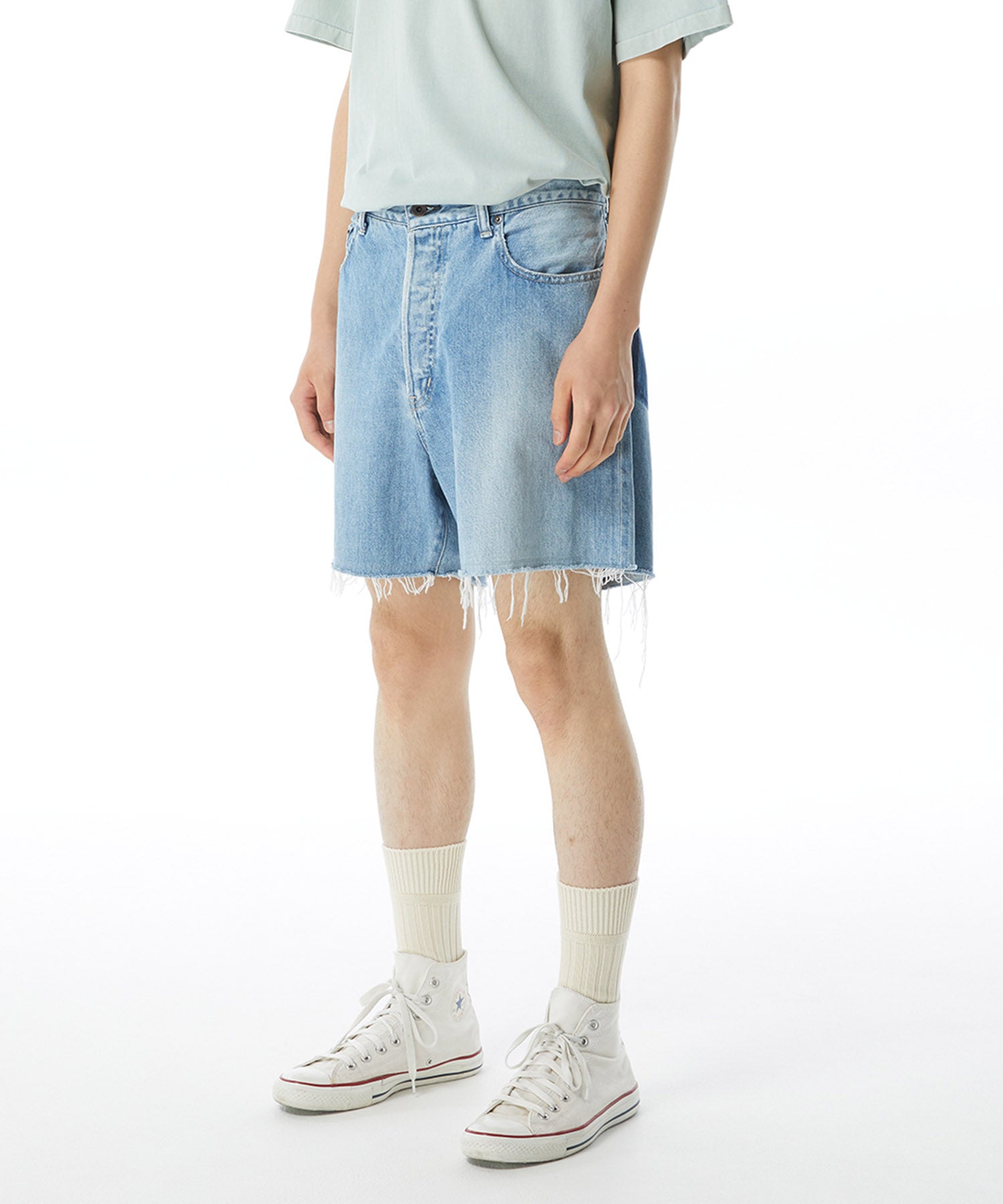 CROSSED DENIM SHORTS