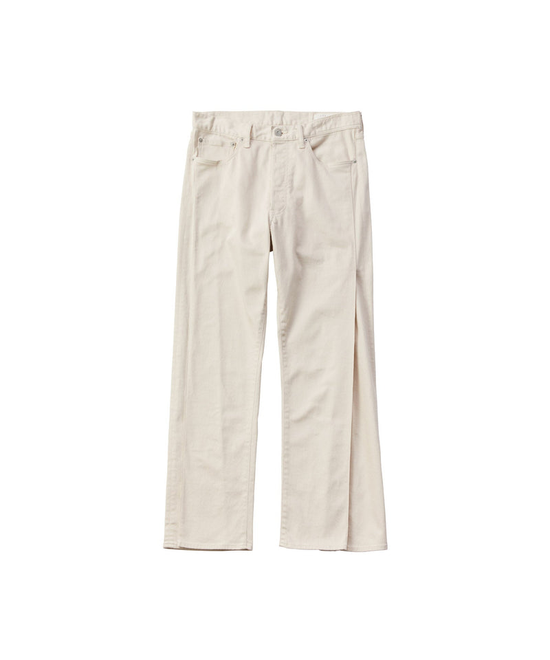 BIG TUCK FLARE DENIM PANTS /OFF WHITE