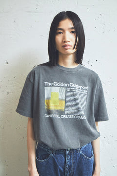 17/-ROUND SHAPE DYED TEE "The Golden Guidepost"