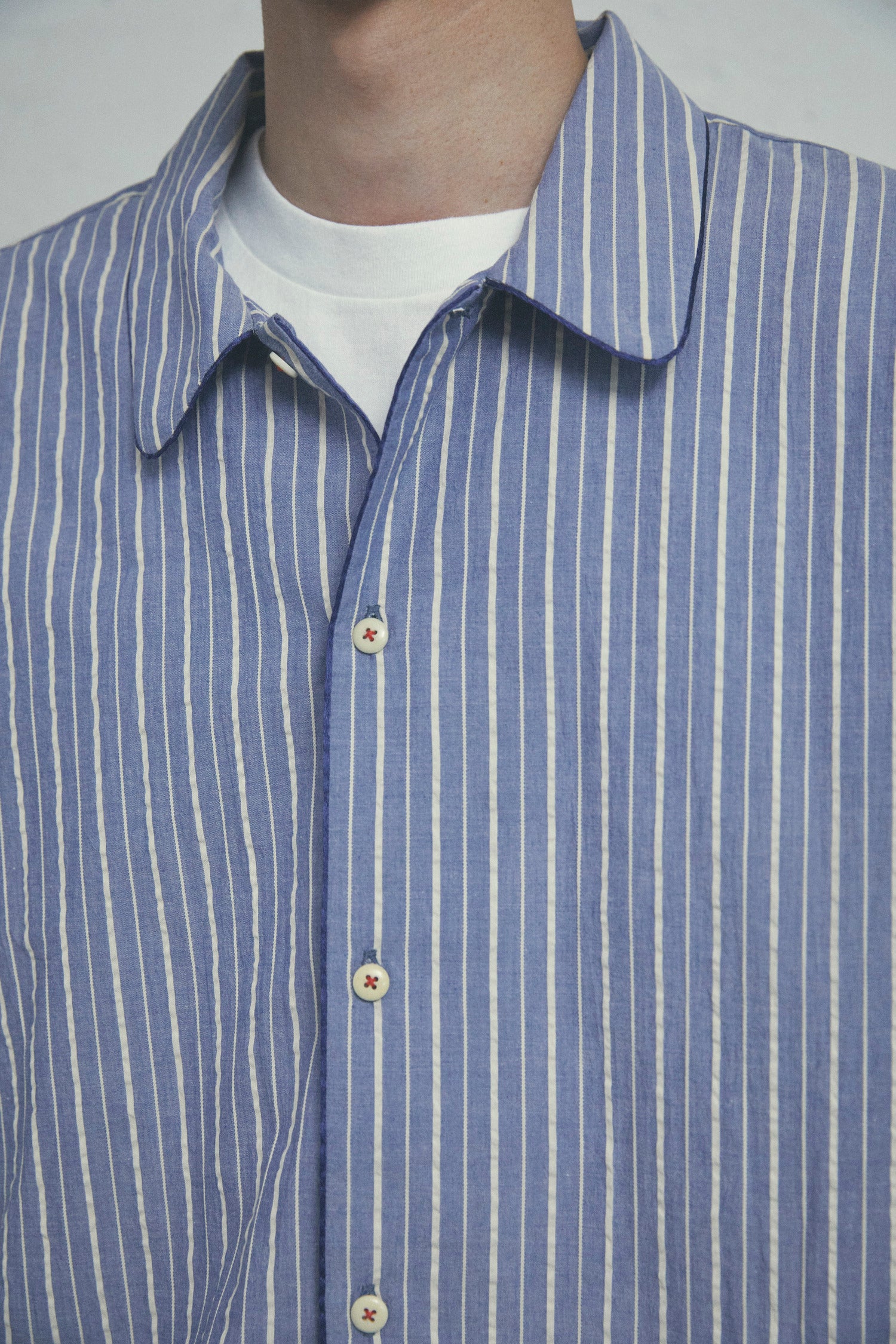 QUIET STRIPE PIPING SHIRT
