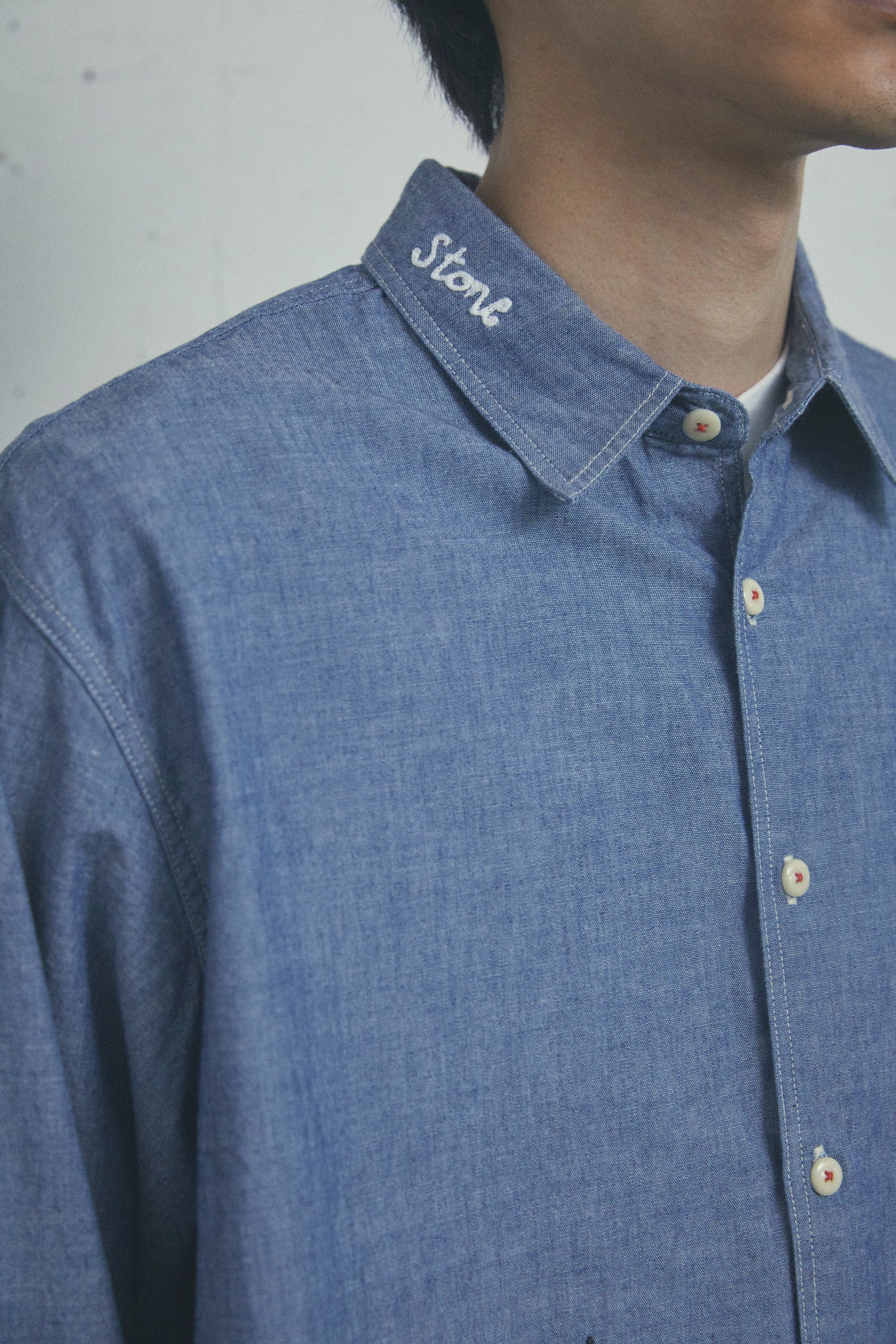 DIAGRAM EMBROIDERED CHAMBRAY SHIRT