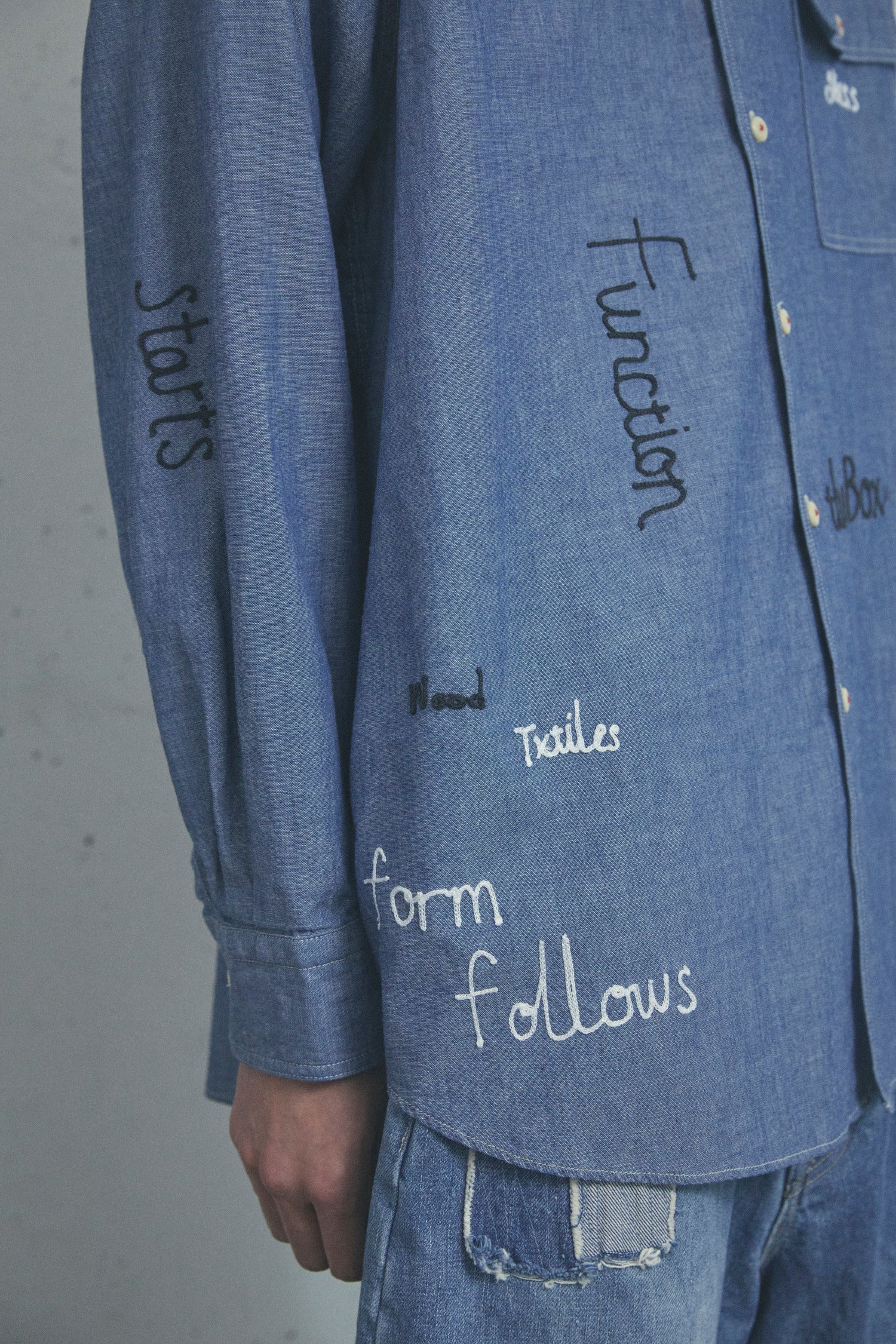 DIAGRAM EMBROIDERED CHAMBRAY SHIRT