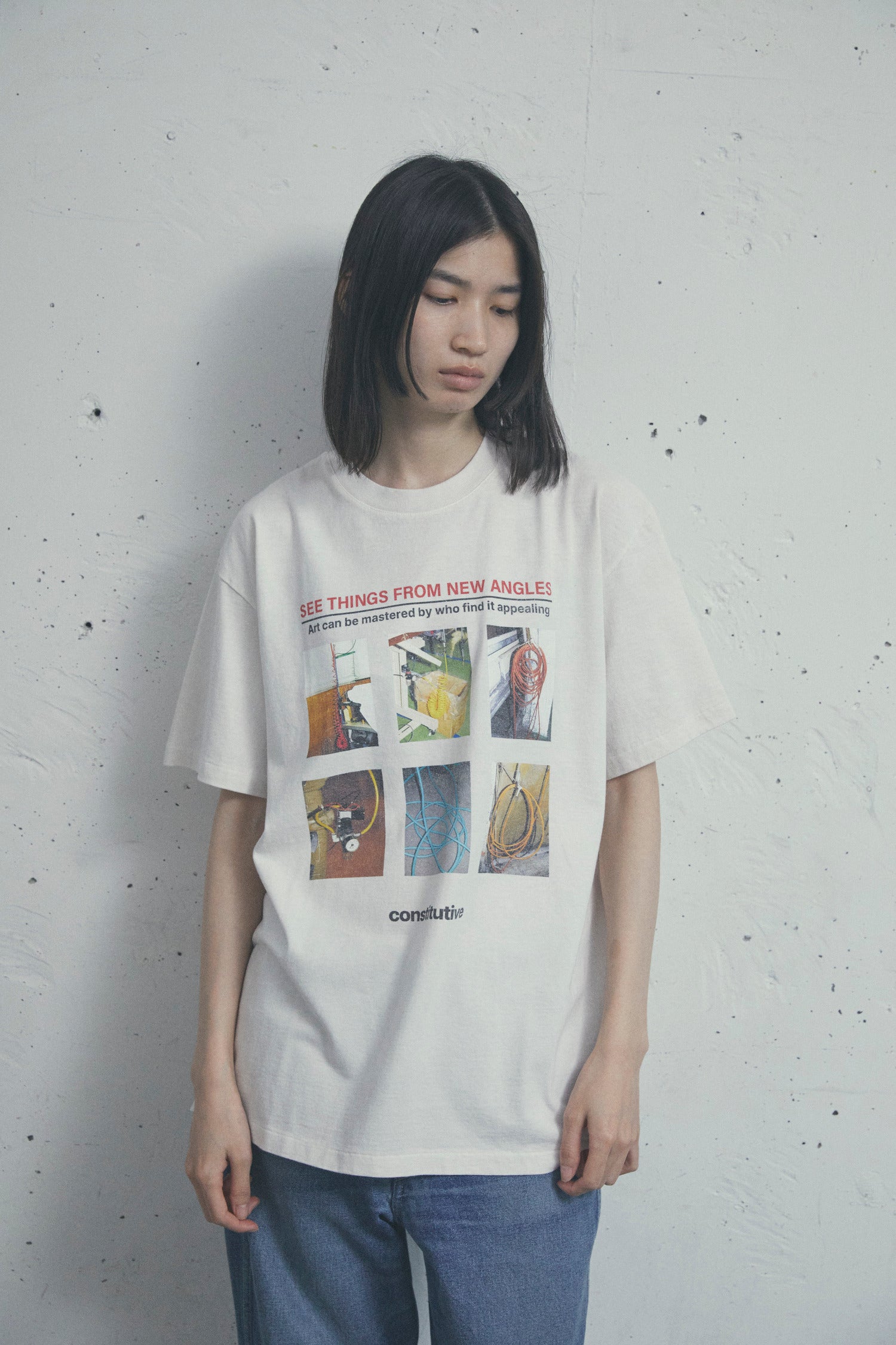 17/-ROUND SHAPE DYED TEE "Constitutive"