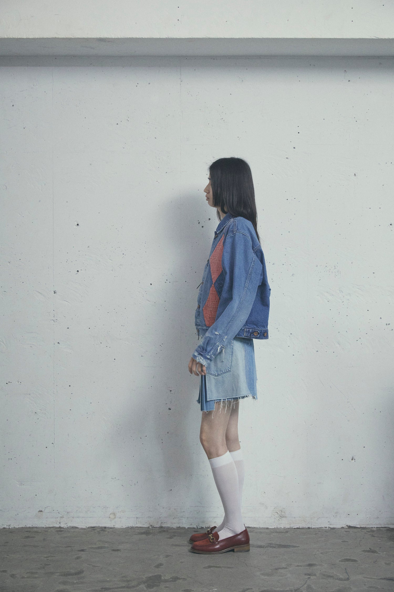 ARGYLE SASHIKO DENIM JACKET FADED INDIGO