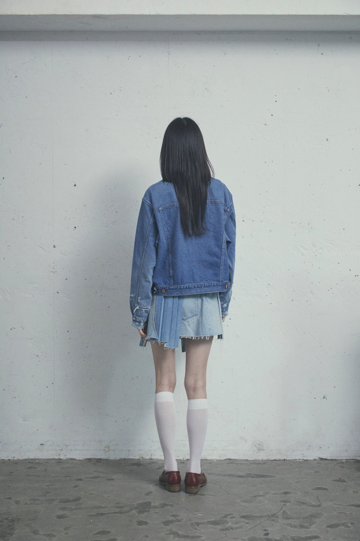 ARGYLE SASHIKO DENIM JACKET FADED INDIGO