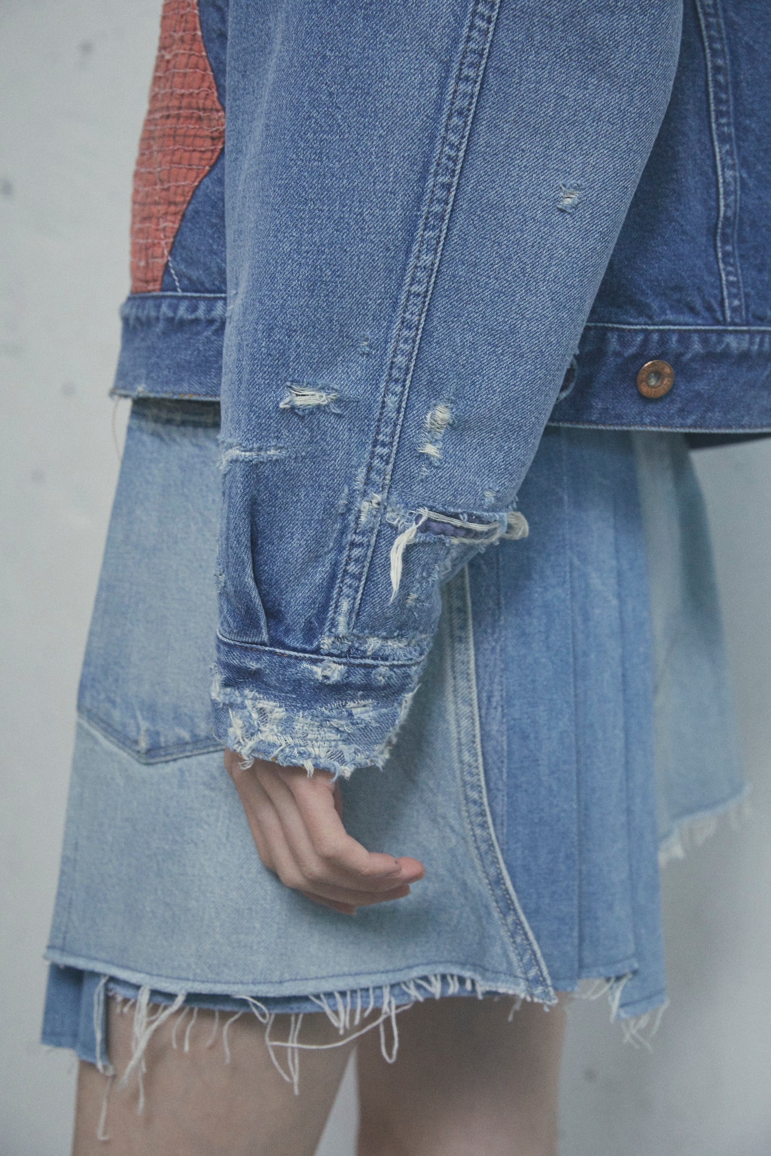 ARGYLE SASHIKO DENIM JACKET FADED INDIGO