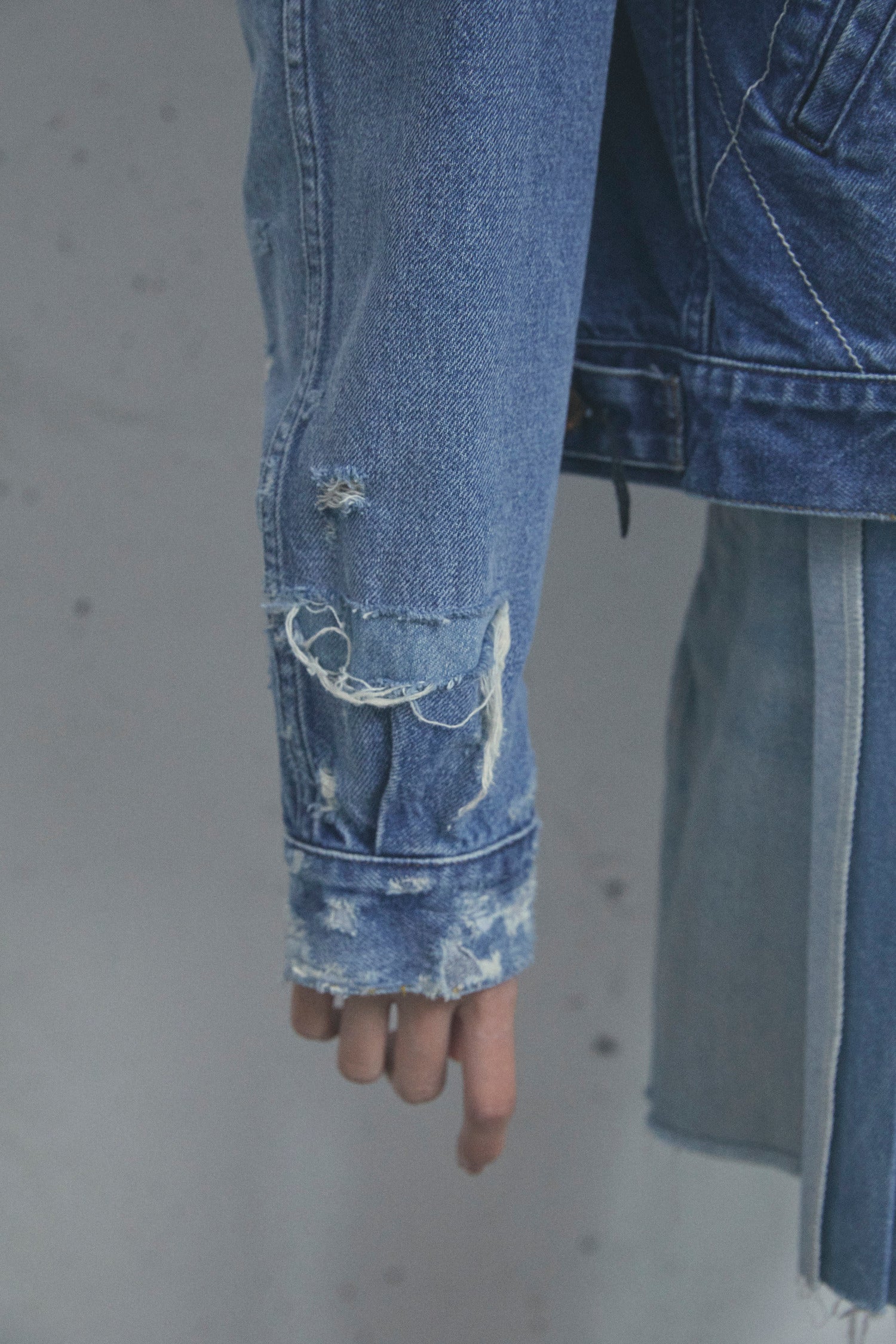 ARGYLE SASHIKO DENIM JACKET FADED INDIGO