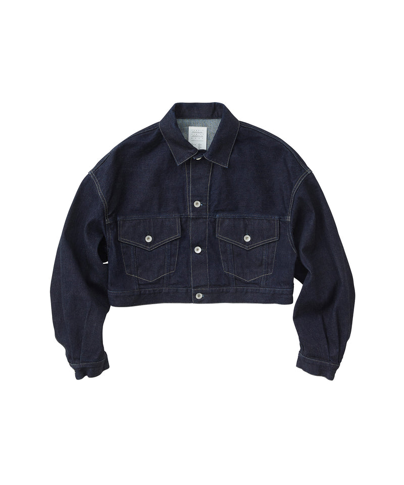 SELVEDGE CROPPED TRUCKER JACKET INDIGO