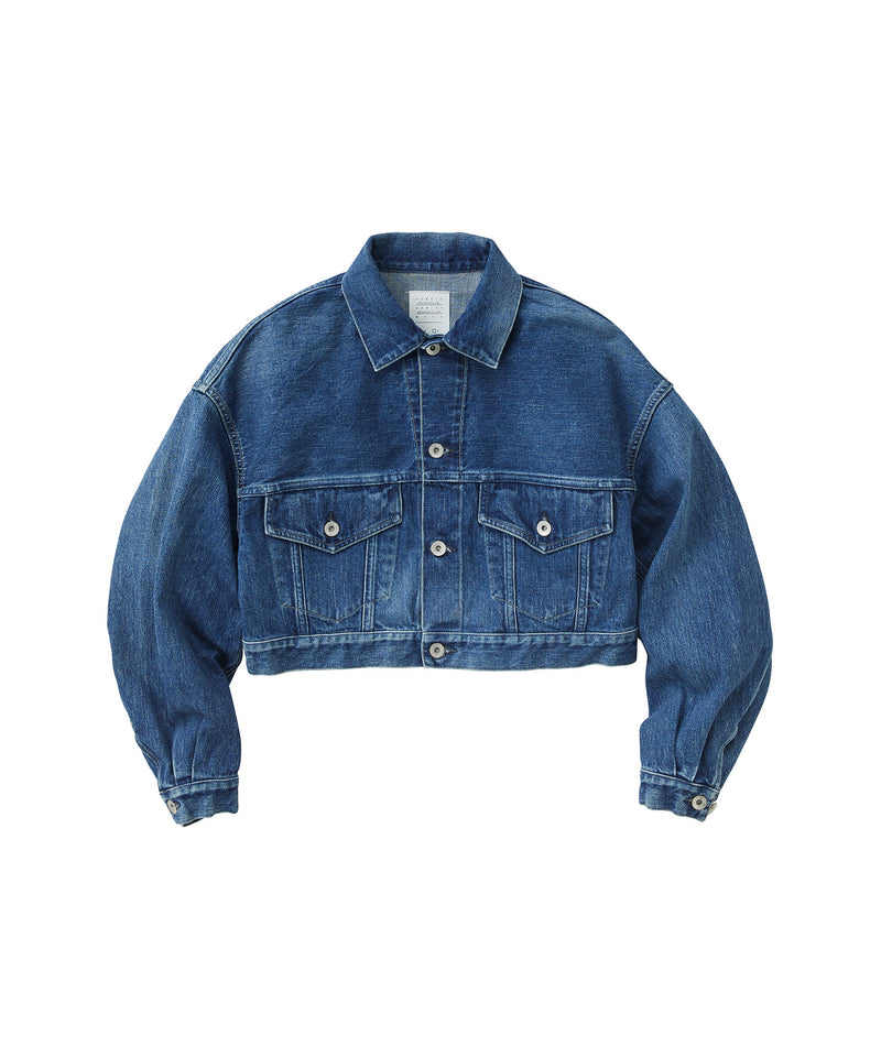 SELVEDGE CROPPED TRUCKER JACKET FADED INDIGO