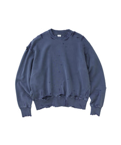 MORE DAMAGE WASHED CREW NECK SWEAT
