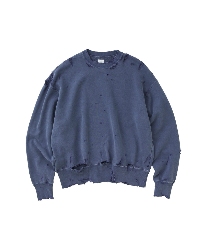 MORE DAMAGE WASHED CREW NECK SWEAT