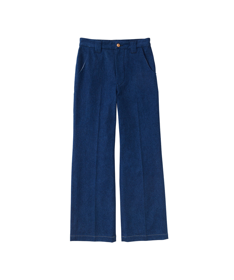 INDIGO TAILORED WIDE TROUSERS