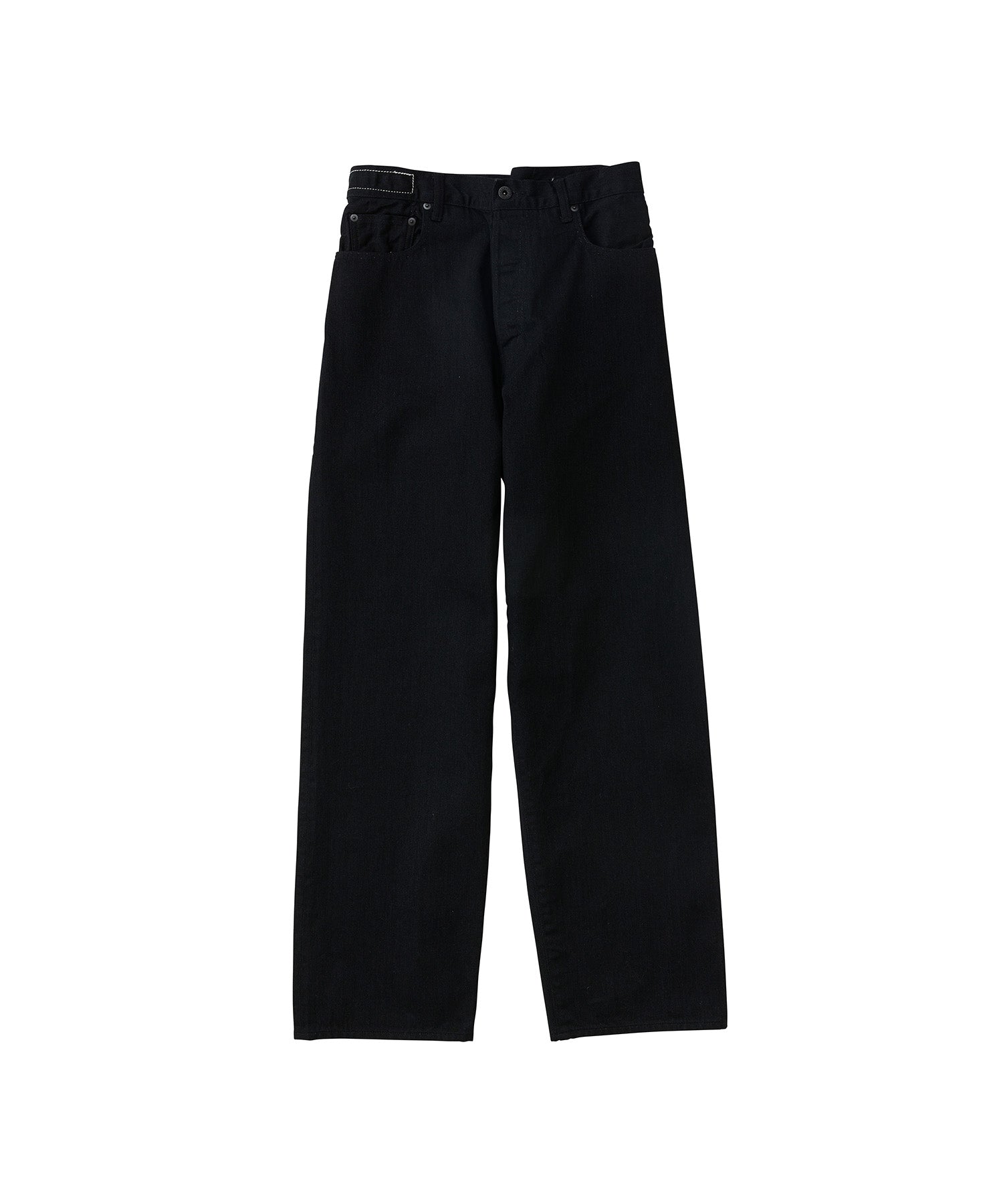 KURO | Selvedge Cross Denim Pants Black | Wide Denim - Made in Japan