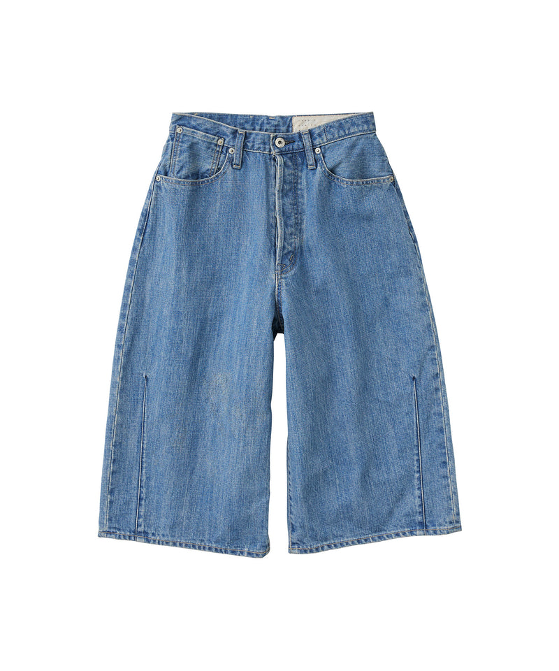 WIDE SPREAD CROPPED SHORTS FADED INDIGO