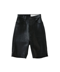 COATED DENIM SHORTS -MONSTER STRETCH-