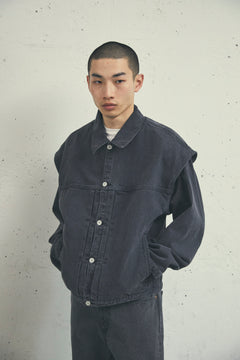 POWER SHOULDER DENIM JACKET