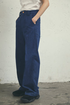 INDIGO TAILORED WIDE TROUSERS