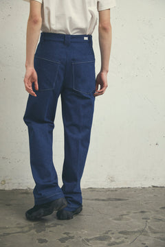 INDIGO TAILORED WIDE TROUSERS