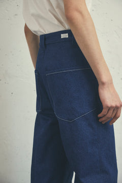 INDIGO TAILORED WIDE TROUSERS