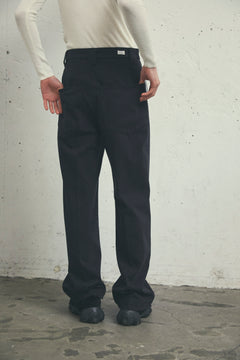 INDIGO TAILORED WIDE TROUSERS
