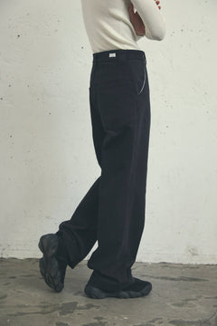 INDIGO TAILORED WIDE TROUSERS