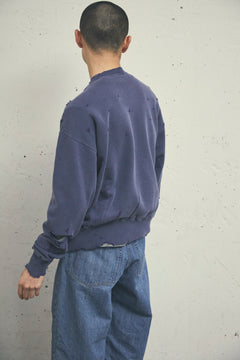 MORE DAMAGE WASHED CREW NECK SWEAT