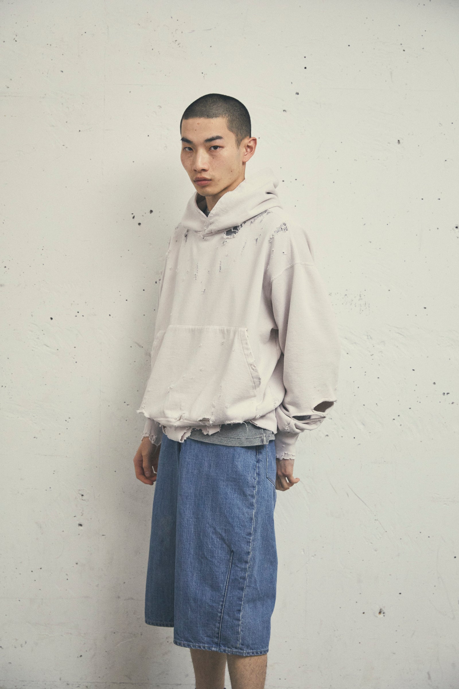 MORE DAMAGE WASHED SWEAT PARKA