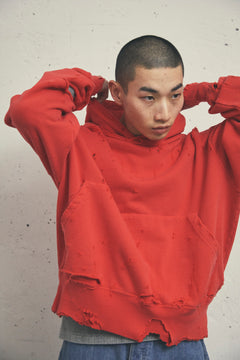 MORE DAMAGE WASHED SWEAT PARKA