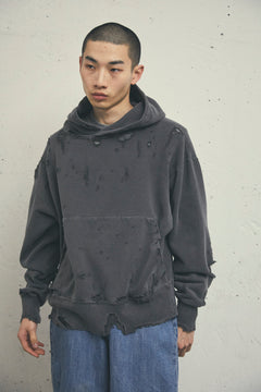 MORE DAMAGE WASHED SWEAT PARKA