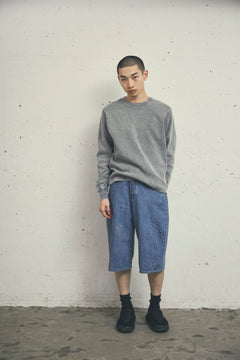 WIDE SPREAD CROPPED SHORTS FADED INDIGO