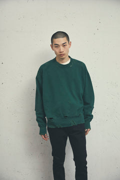 MORE DAMAGE WASHED CREW NECK SWEAT