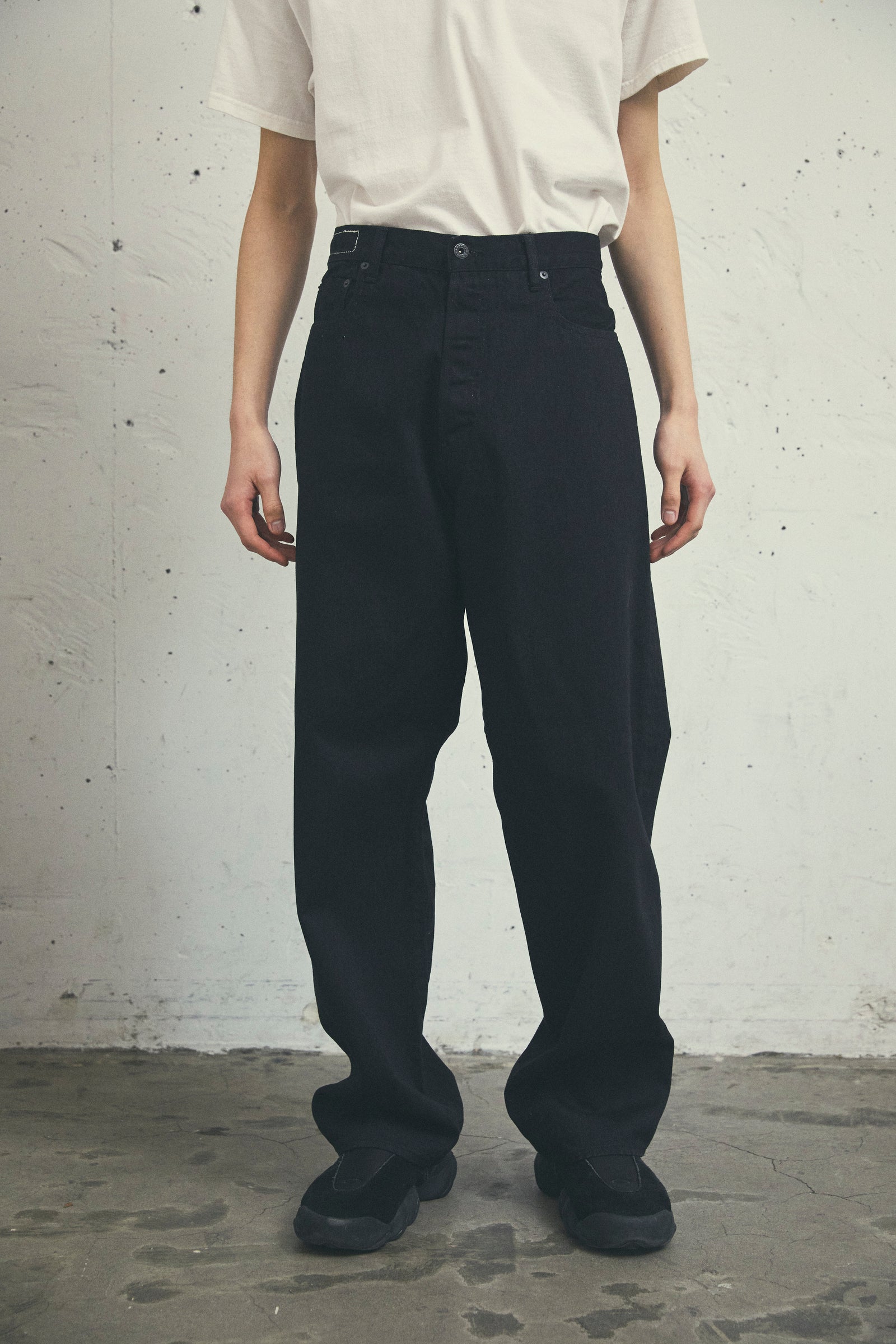 SELVEDGE CROSS DENIM PANTS FADED BLACK