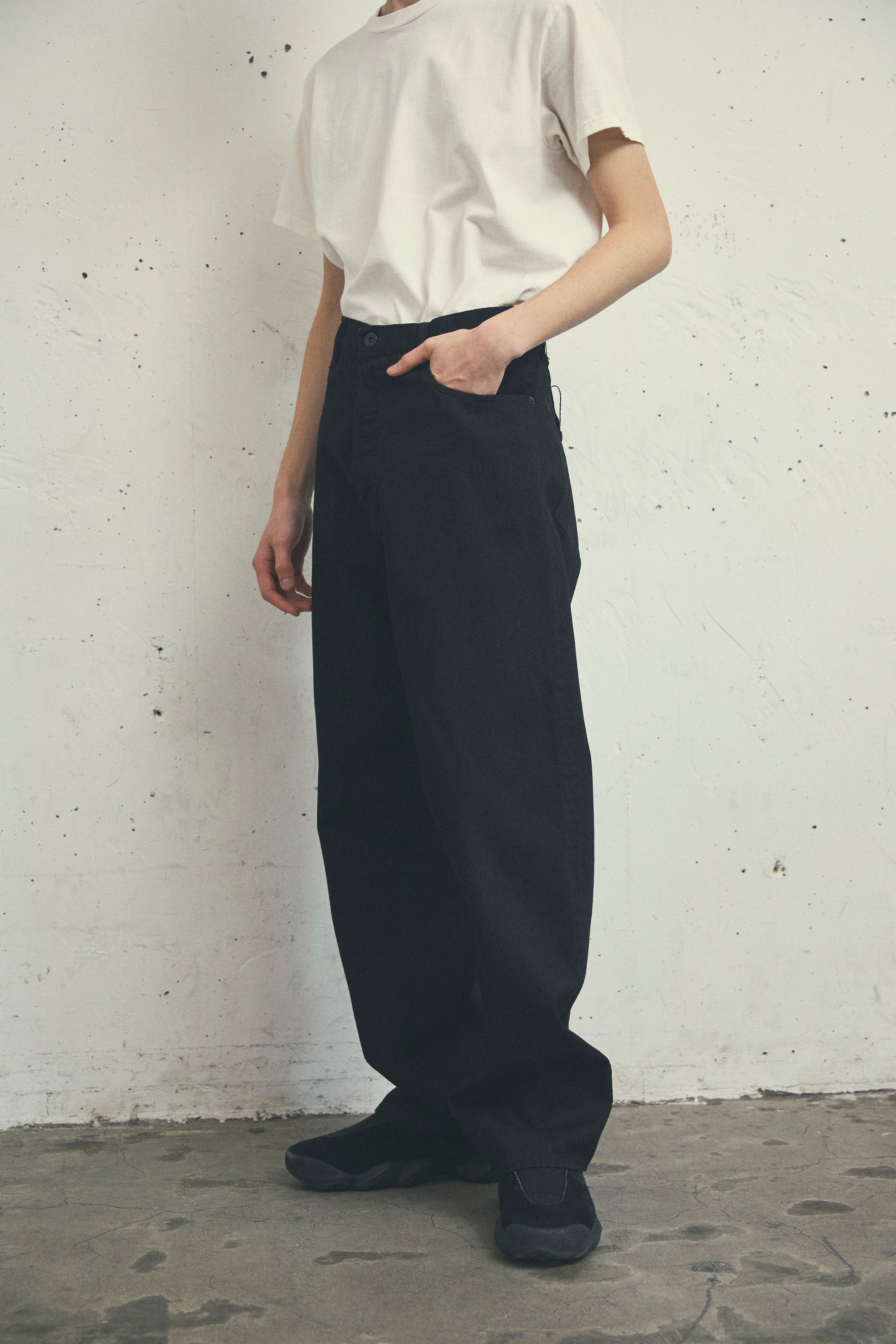 KURO | セルヴィッジクロスデニムパンツ ブラック | ワイドデニム・日本製