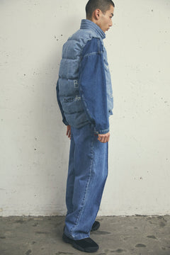EMBROIDERED DENIM DOWN VEST