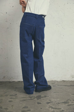 INDIGO TAILORED WIDE TROUSERS