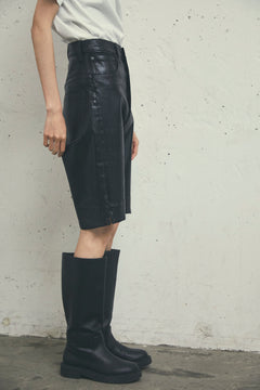 COATED DENIM SHORTS -MONSTER STRETCH-