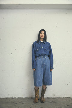 WIDE SPREAD CROPPED SHORTS FADED INDIGO