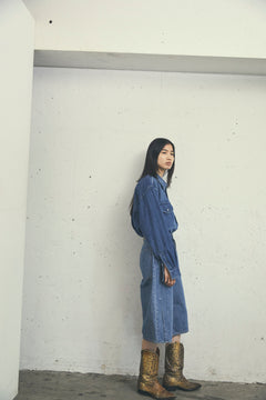 WIDE SPREAD CROPPED SHORTS FADED INDIGO