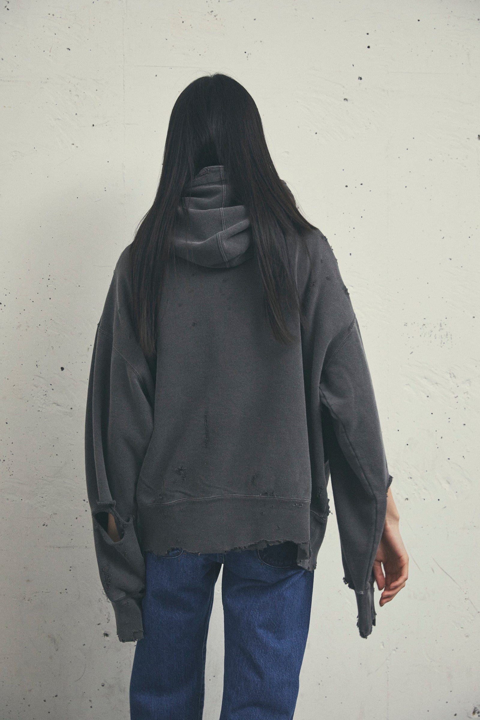 MORE DAMAGE WASHED SWEAT PARKA