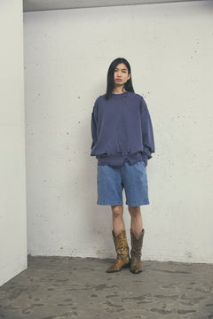 MORE DAMAGE WASHED CREW NECK SWEAT