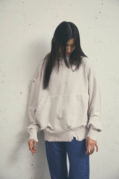 MORE DAMAGE WASHED SWEAT PARKA
