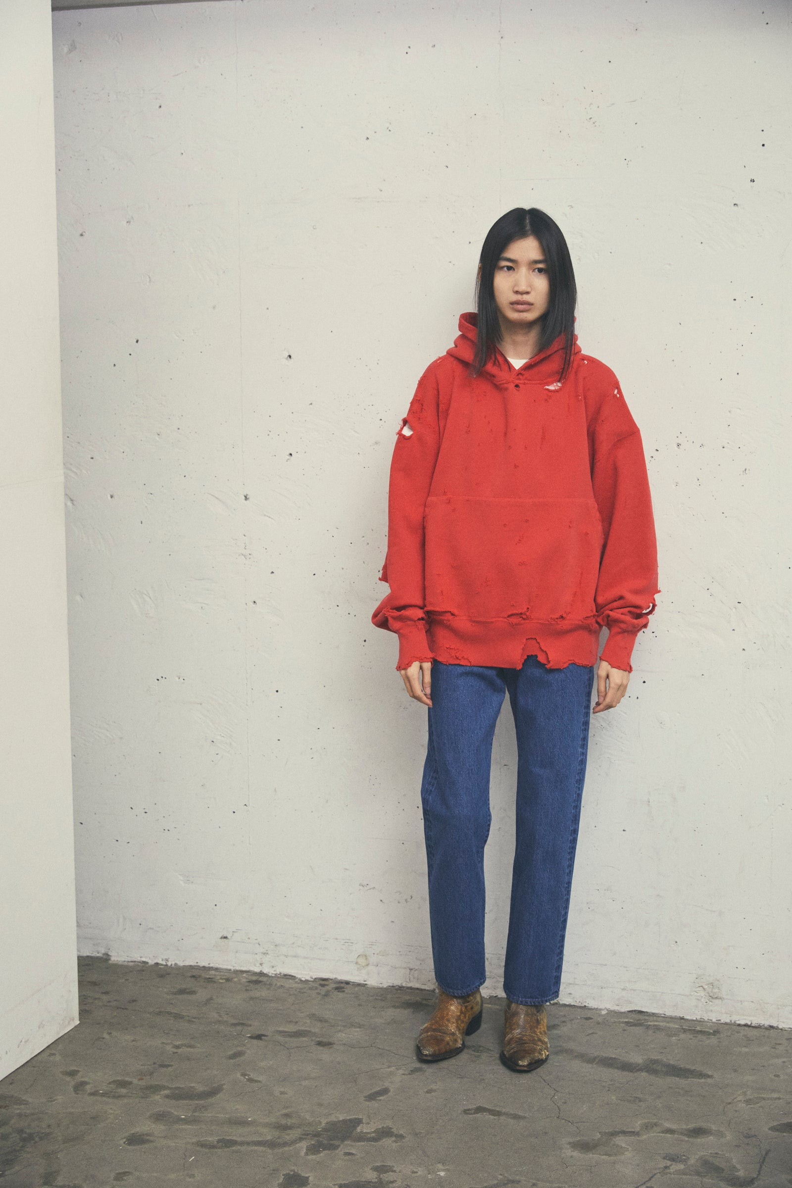 MORE DAMAGE WASHED SWEAT PARKA